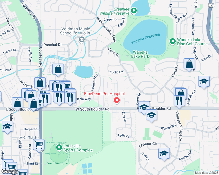map of restaurants, bars, coffee shops, grocery stores, and more near 918 Sage Court in Lafayette