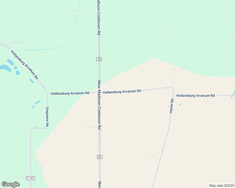 map of restaurants, bars, coffee shops, grocery stores, and more near 2585 Arcanum Hollansburg Road in New Madison