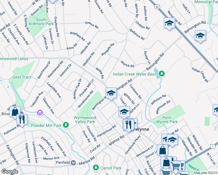 map of restaurants, bars, coffee shops, grocery stores, and more near 1344 Morris Road in Wynnewood