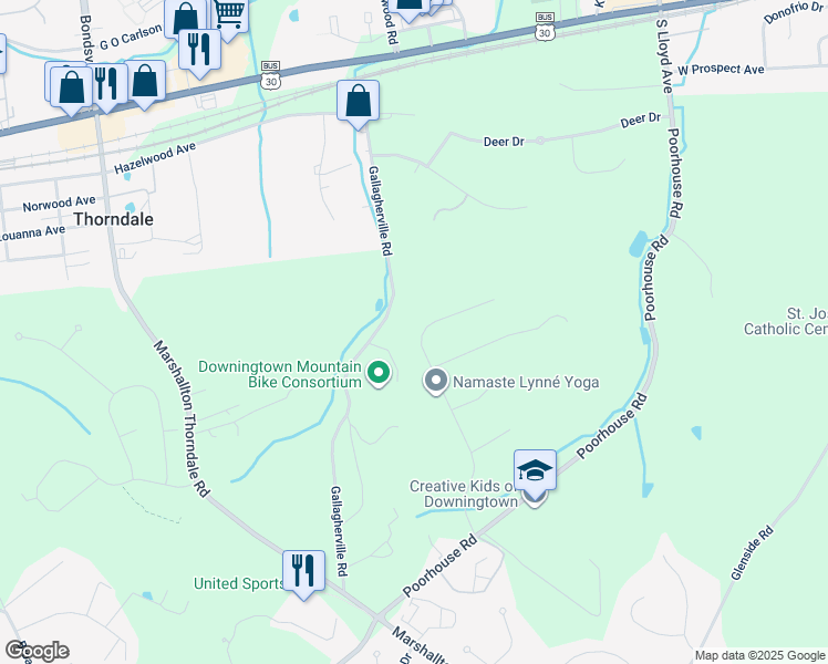 map of restaurants, bars, coffee shops, grocery stores, and more near 1484 Federal Drive in Chester County
