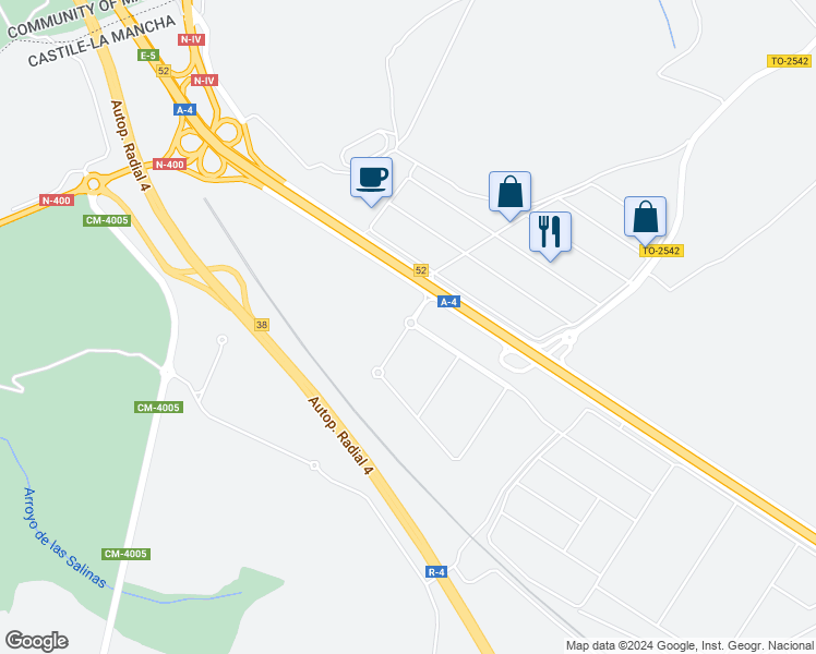 map of restaurants, bars, coffee shops, grocery stores, and more near Calle Plata in Toledo