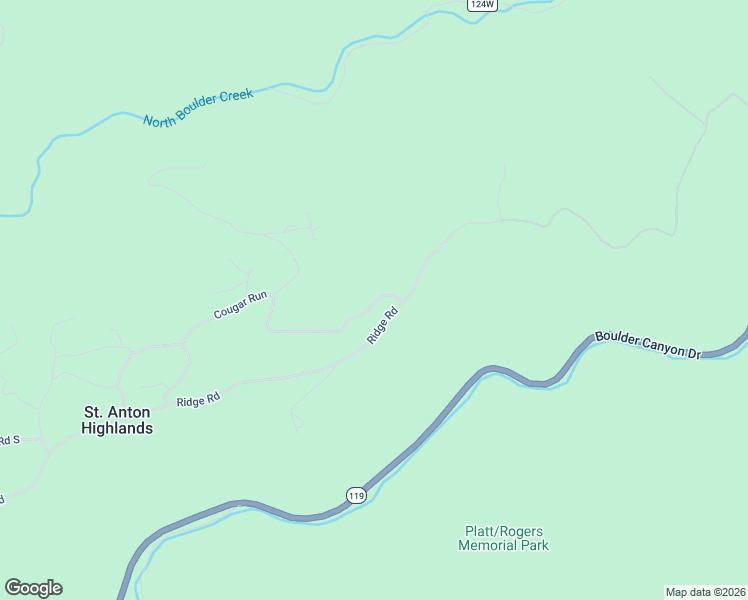 map of restaurants, bars, coffee shops, grocery stores, and more near 877 Cougar Run in Nederland