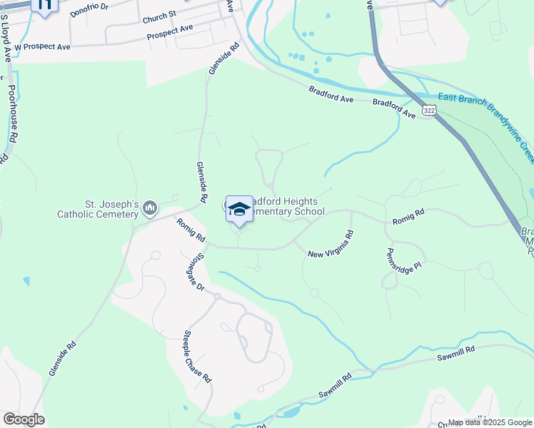 map of restaurants, bars, coffee shops, grocery stores, and more near 1414 Carolina Place in Chester County