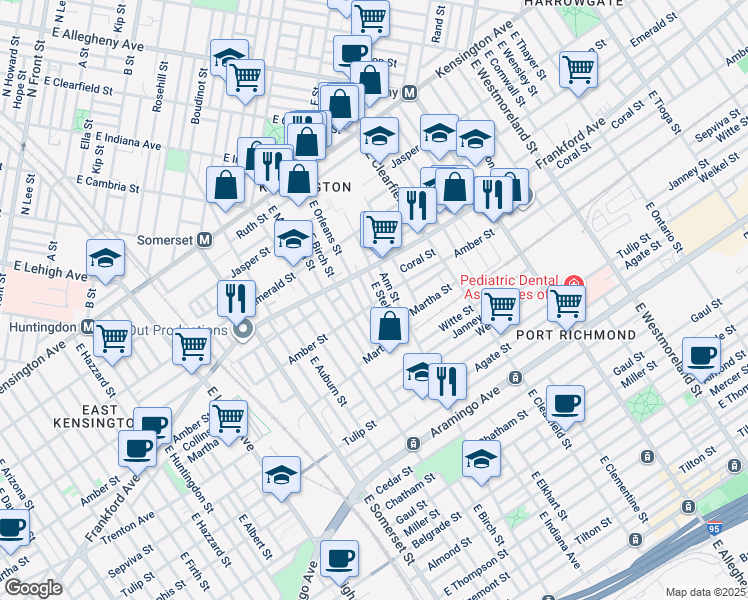 map of restaurants, bars, coffee shops, grocery stores, and more near 2079 Bellmore Street in Philadelphia