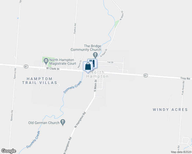 map of restaurants, bars, coffee shops, grocery stores, and more near 261 South Main Street in North Hampton
