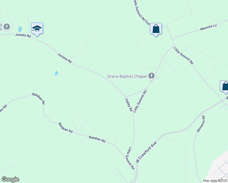 map of restaurants, bars, coffee shops, grocery stores, and more near 155 Juniata Road in Dunbar