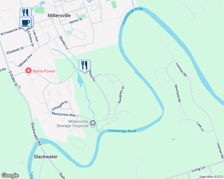 map of restaurants, bars, coffee shops, grocery stores, and more near 132 Copperstone Court in Millersville