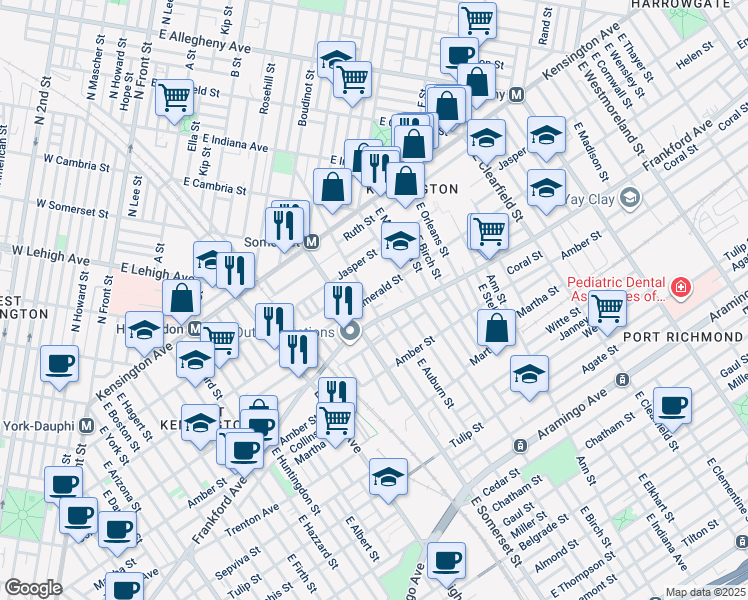 map of restaurants, bars, coffee shops, grocery stores, and more near 2003 Hart Lane in Philadelphia