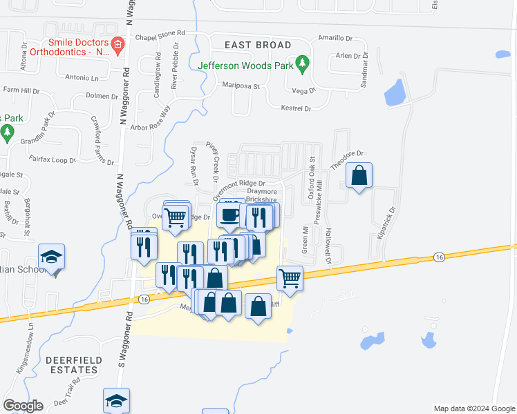 map of restaurants, bars, coffee shops, grocery stores, and more near 8312 Pointer Ridge in Blacklick
