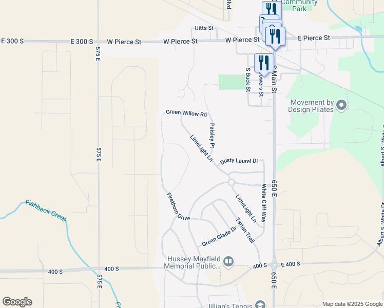 map of restaurants, bars, coffee shops, grocery stores, and more near 3378 Roundlake Lane in Whitestown