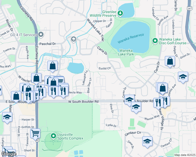 map of restaurants, bars, coffee shops, grocery stores, and more near 906 Sage Court in Lafayette