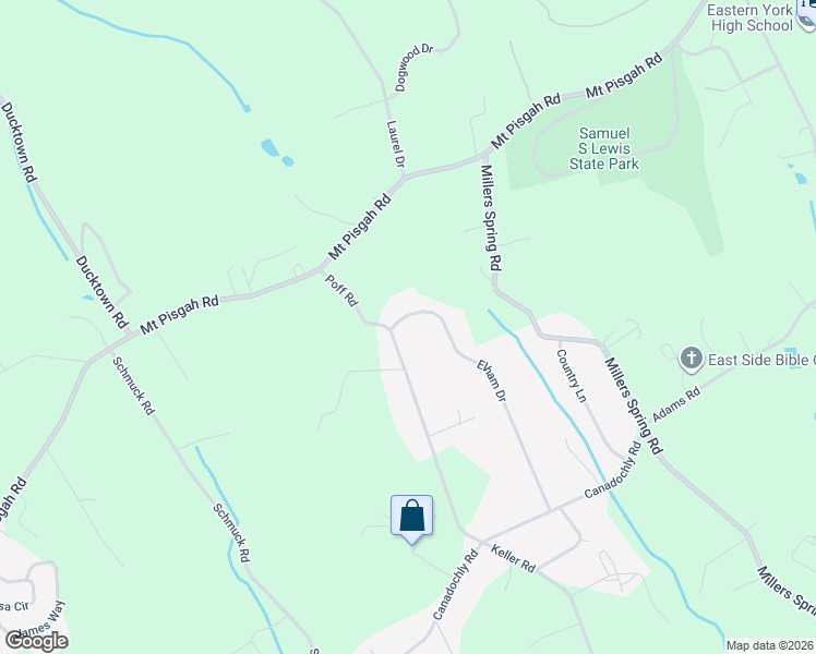 map of restaurants, bars, coffee shops, grocery stores, and more near 772 Elham Drive in York