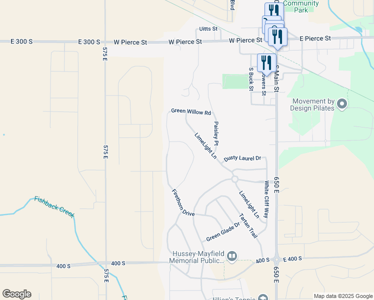 map of restaurants, bars, coffee shops, grocery stores, and more near 3378 Roundlake Lane in Whitestown