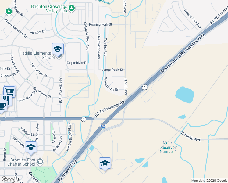 map of restaurants, bars, coffee shops, grocery stores, and more near 5993 Wheatberry Drive in Brighton