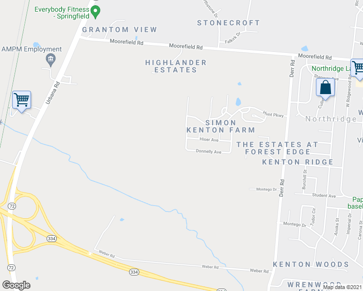 map of restaurants, bars, coffee shops, grocery stores, and more near 4529 Mccord Street in Springfield