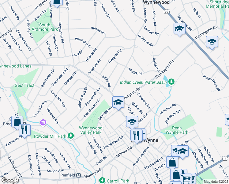 map of restaurants, bars, coffee shops, grocery stores, and more near 1344 Morris Road in Wynnewood