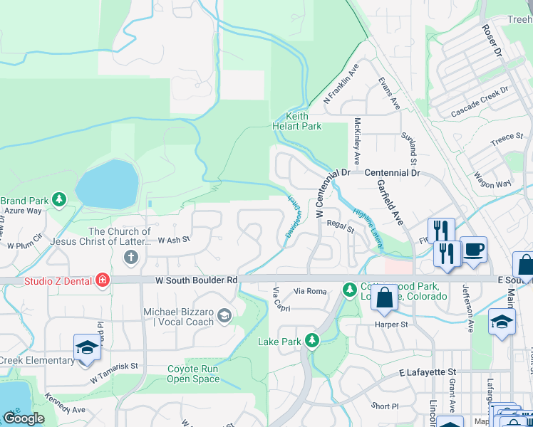 map of restaurants, bars, coffee shops, grocery stores, and more near 500 Eisenhower Drive in Louisville