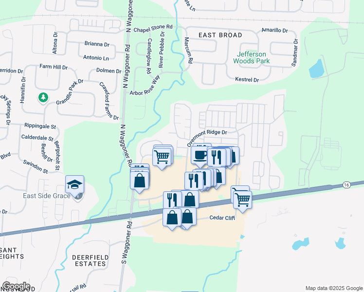 map of restaurants, bars, coffee shops, grocery stores, and more near 8124 Cherry Laurel Street in Blacklick