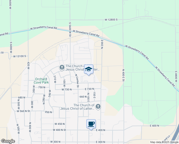map of restaurants, bars, coffee shops, grocery stores, and more near 116 East 840 North in Santaquin