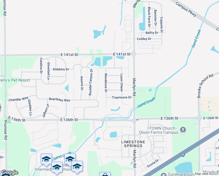map of restaurants, bars, coffee shops, grocery stores, and more near 13849 Wendessa Drive in Fishers
