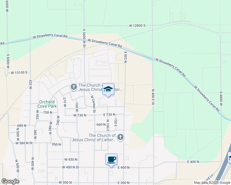 map of restaurants, bars, coffee shops, grocery stores, and more near 140 East 840 North in Payson