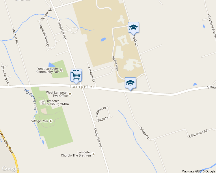 map of restaurants, bars, coffee shops, grocery stores, and more near 1 Thunder Lane in Lancaster