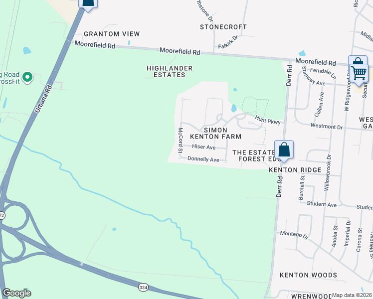 map of restaurants, bars, coffee shops, grocery stores, and more near 4529 McCord Street in Springfield