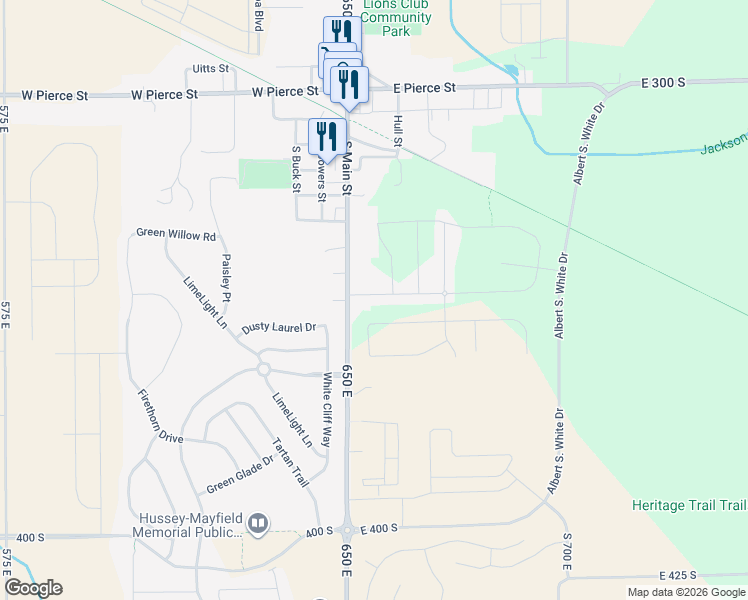 map of restaurants, bars, coffee shops, grocery stores, and more near 701 South Main Street in Whitestown