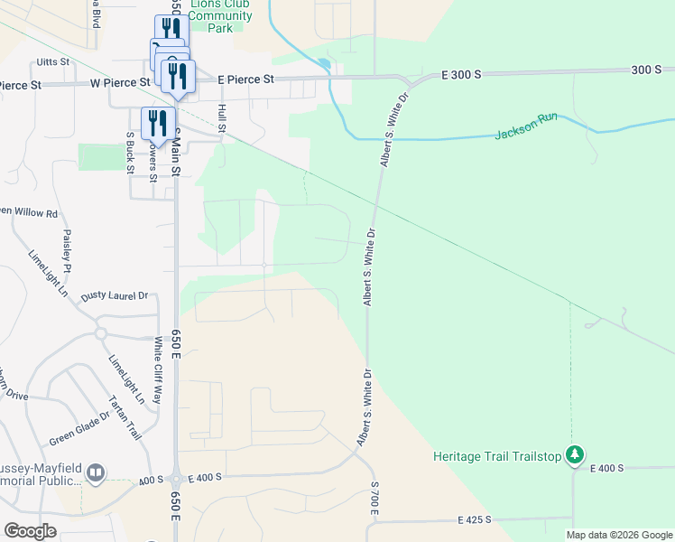 map of restaurants, bars, coffee shops, grocery stores, and more near 6865 Seabiscuit Road in Whitestown