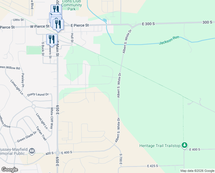 map of restaurants, bars, coffee shops, grocery stores, and more near 6865 Seabiscuit Road in Whitestown