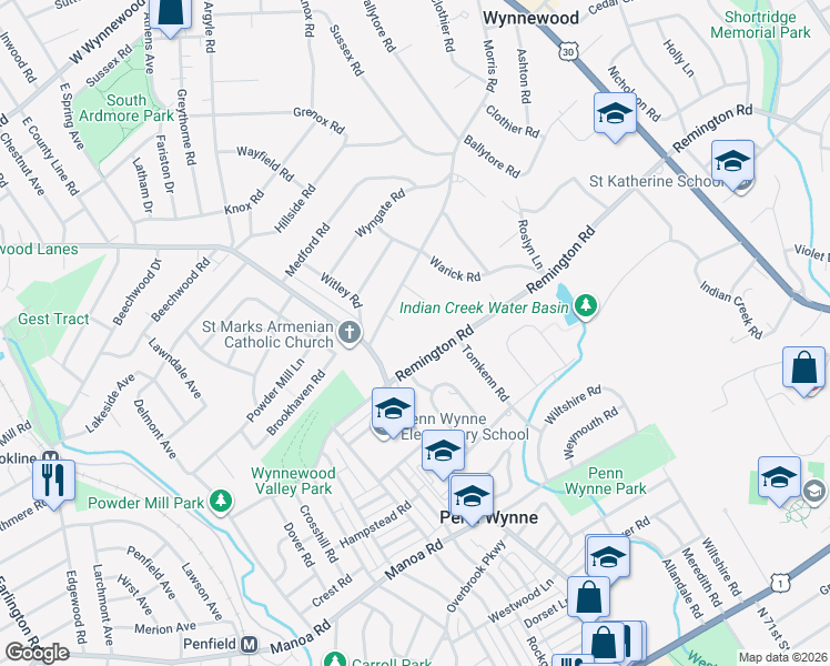 map of restaurants, bars, coffee shops, grocery stores, and more near 1319 Remington Road in Wynnewood