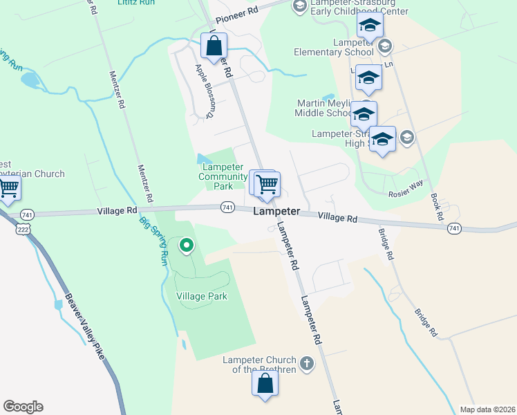map of restaurants, bars, coffee shops, grocery stores, and more near in Lampeter