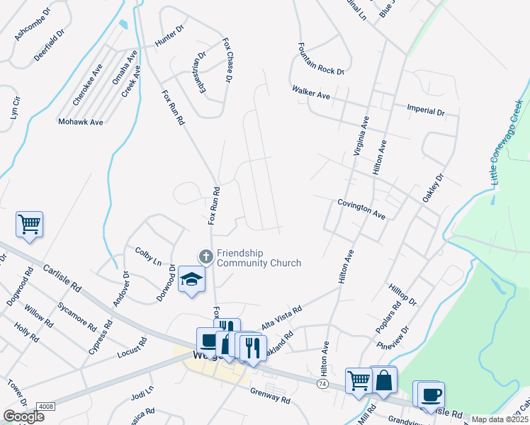 map of restaurants, bars, coffee shops, grocery stores, and more near 3380 Summer Drive in Dover