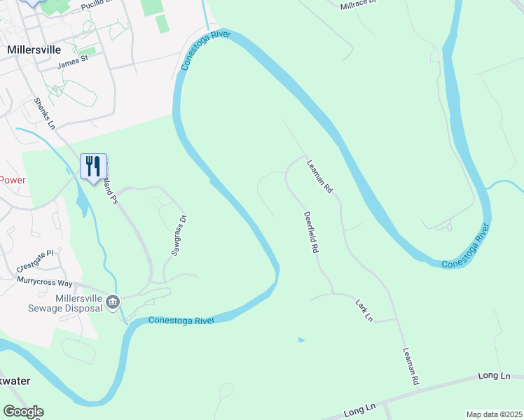 map of restaurants, bars, coffee shops, grocery stores, and more near 11 Doe Run Lane in Lancaster