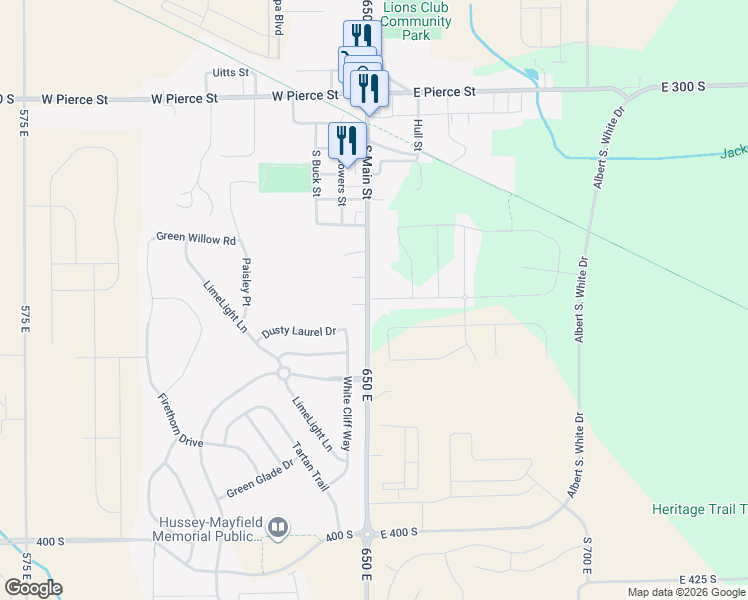 map of restaurants, bars, coffee shops, grocery stores, and more near 701 South Main Street in Whitestown