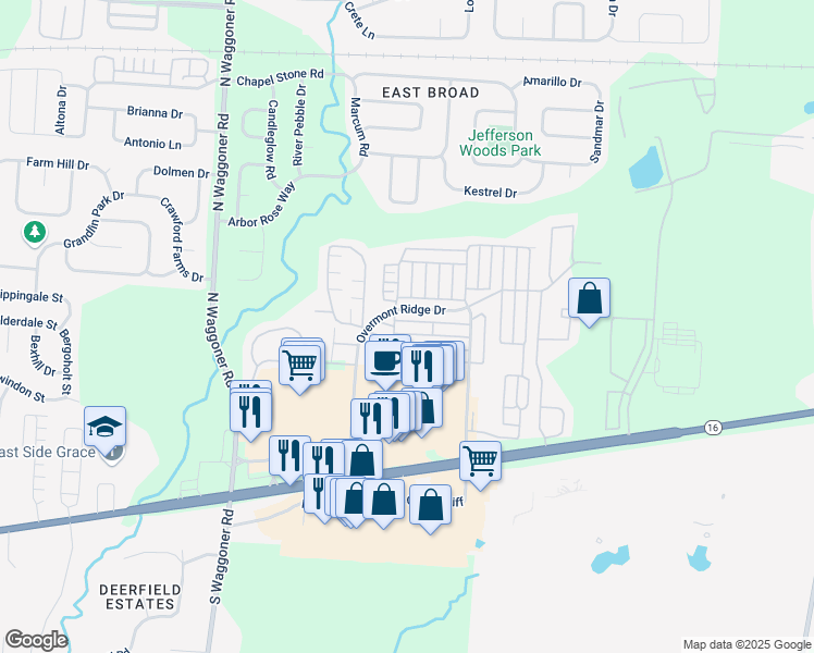 map of restaurants, bars, coffee shops, grocery stores, and more near 8312 Pointer Ridge in Blacklick
