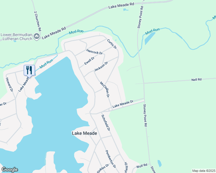 map of restaurants, bars, coffee shops, grocery stores, and more near 21 McClellan Drive in East Berlin
