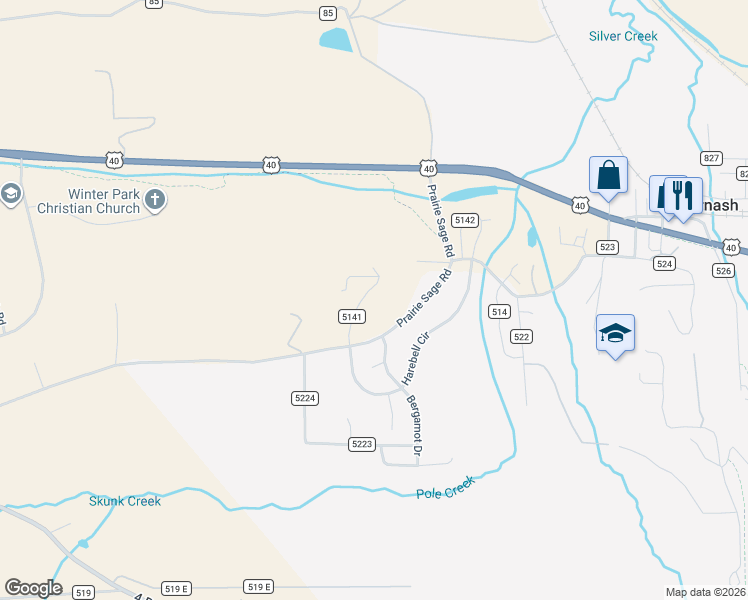 map of restaurants, bars, coffee shops, grocery stores, and more near 1667 County Rd in Tabernash