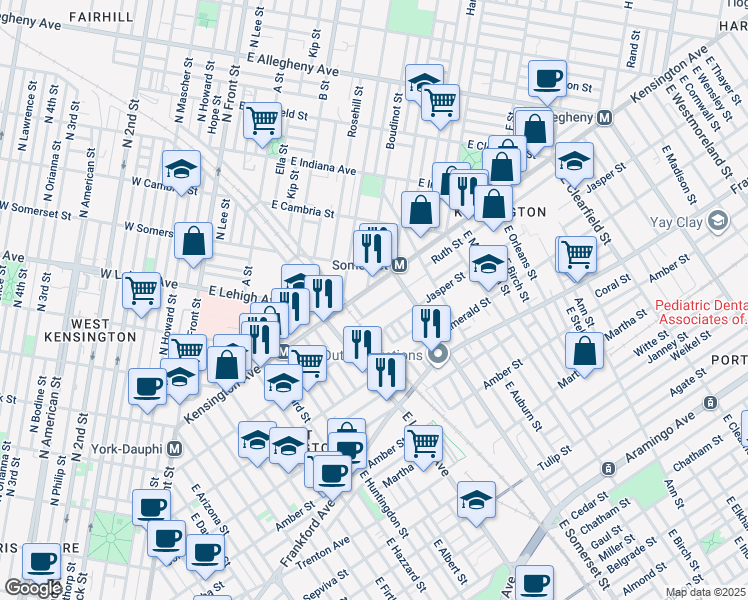 map of restaurants, bars, coffee shops, grocery stores, and more near 2721-69 Ruth Street in Philadelphia
