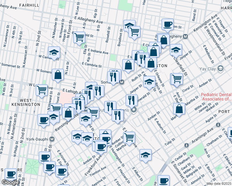 map of restaurants, bars, coffee shops, grocery stores, and more near 2744 Ruth Street in Philadelphia