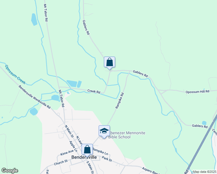 map of restaurants, bars, coffee shops, grocery stores, and more near 235 Creek Road in Gardners