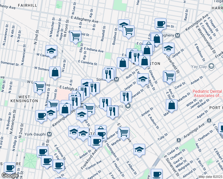 map of restaurants, bars, coffee shops, grocery stores, and more near 2748 Ruth Street in Philadelphia