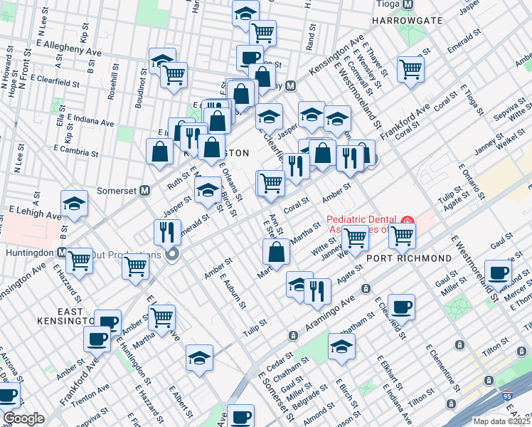 map of restaurants, bars, coffee shops, grocery stores, and more near 2987 Frankford Avenue in Philadelphia