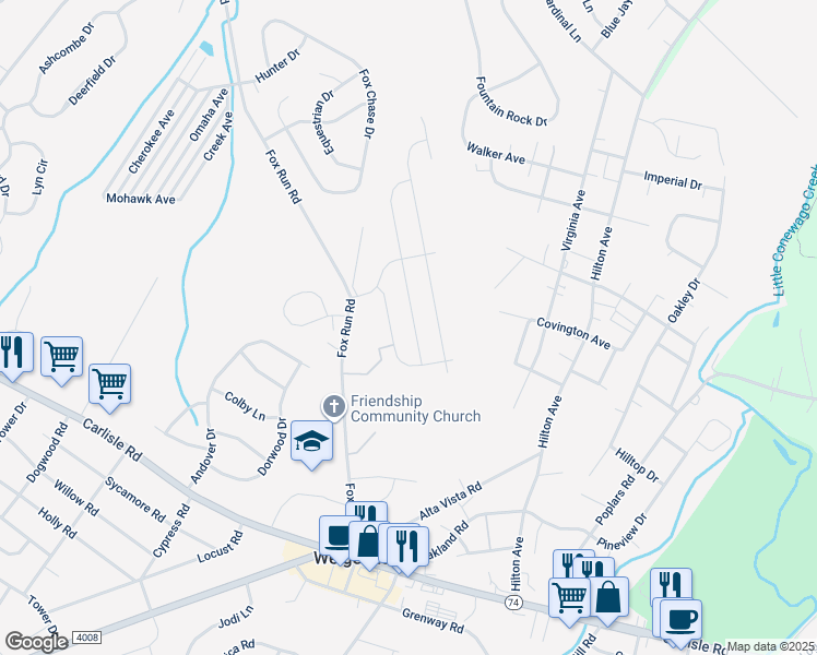 map of restaurants, bars, coffee shops, grocery stores, and more near 3405 Summer Drive in Dover