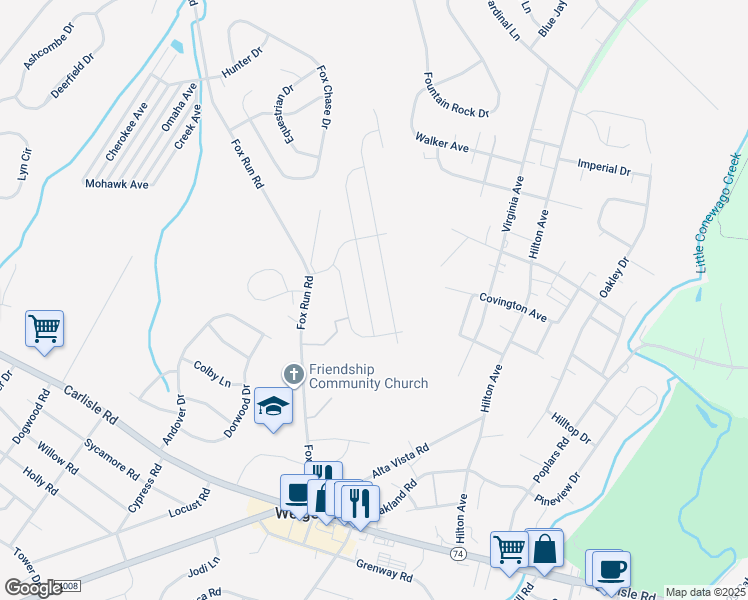 map of restaurants, bars, coffee shops, grocery stores, and more near 3400 Summer Drive in Dover