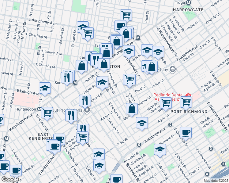 map of restaurants, bars, coffee shops, grocery stores, and more near 2927 Frankford Avenue in Philadelphia