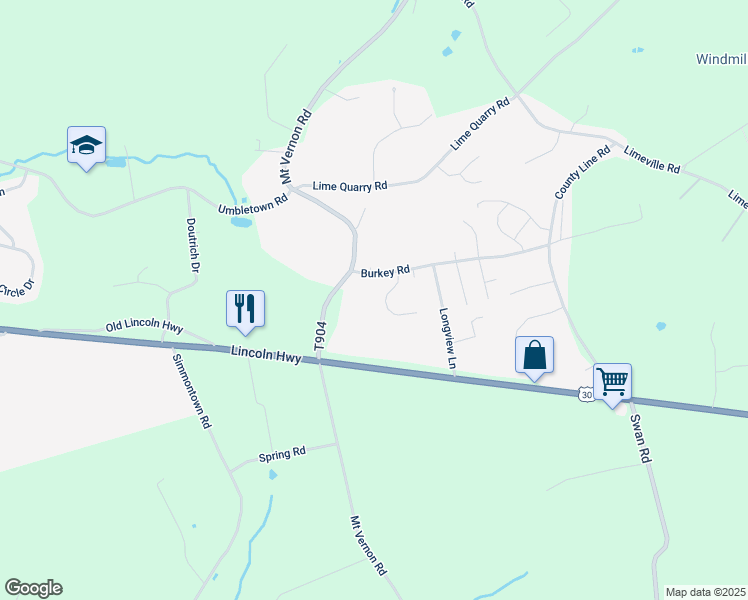 map of restaurants, bars, coffee shops, grocery stores, and more near 140 Liz Lane in Gap