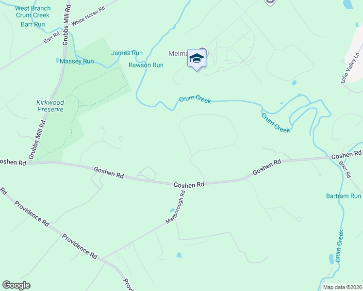 map of restaurants, bars, coffee shops, grocery stores, and more near 22 Old Covered Bridge Road in Newtown Square