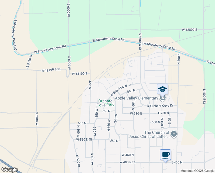 map of restaurants, bars, coffee shops, grocery stores, and more near 893 North 260 West in Santaquin