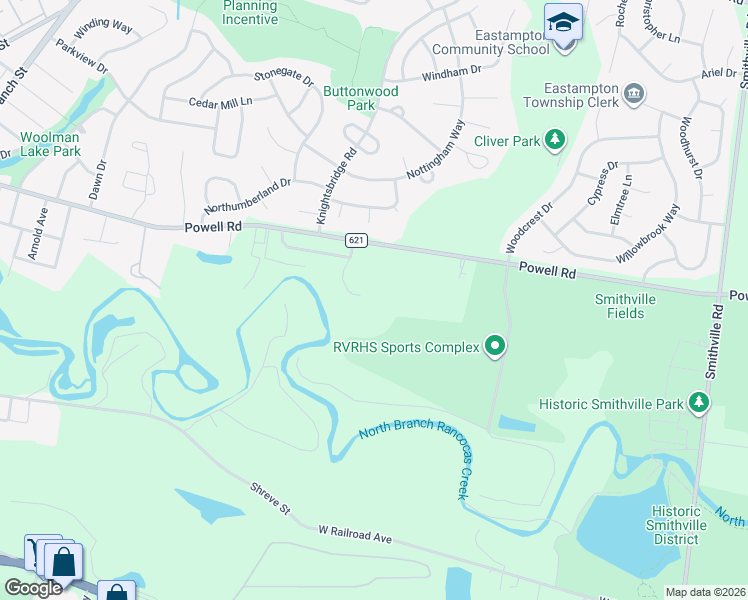 map of restaurants, bars, coffee shops, grocery stores, and more near 15 Gloucester Court in Mount Holly